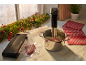 Machine sous vide et scelleuse sous vide préparant la viande, avec décorations de fête.