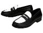 Mocassins femme noir et blanc.