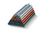 Bâtonnets de colle pailletés de différentes couleurs.