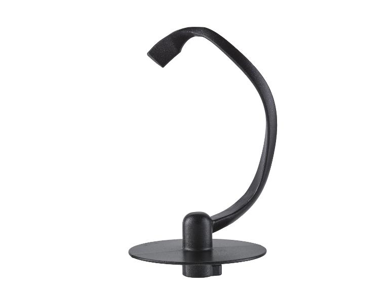 Support en plastique noir pour appareil de cuisine, probablement un accessoire de mixeur ou de blender.