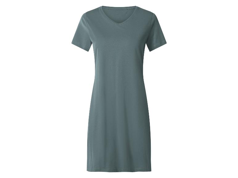 Robe femme à manches courtes et col en V vert foncé