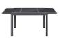 Table de jardin extensible grise avec plateau en verre