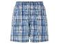 Shorts en coton à carreaux bleus et blancs.