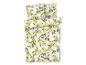 Parure de lit et taies d'oreiller motif citronniers.
