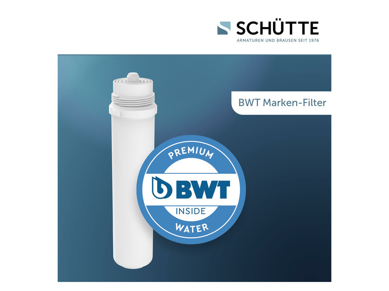 Un filtre à eau BWT Premium blanc pour douches.