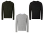 Trois pulls en maille en noir, vert et gris.