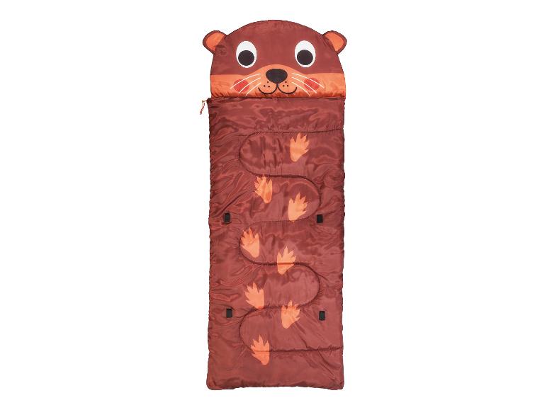 Sac de couchage enfant, motif loutre, idéal pour le camping.