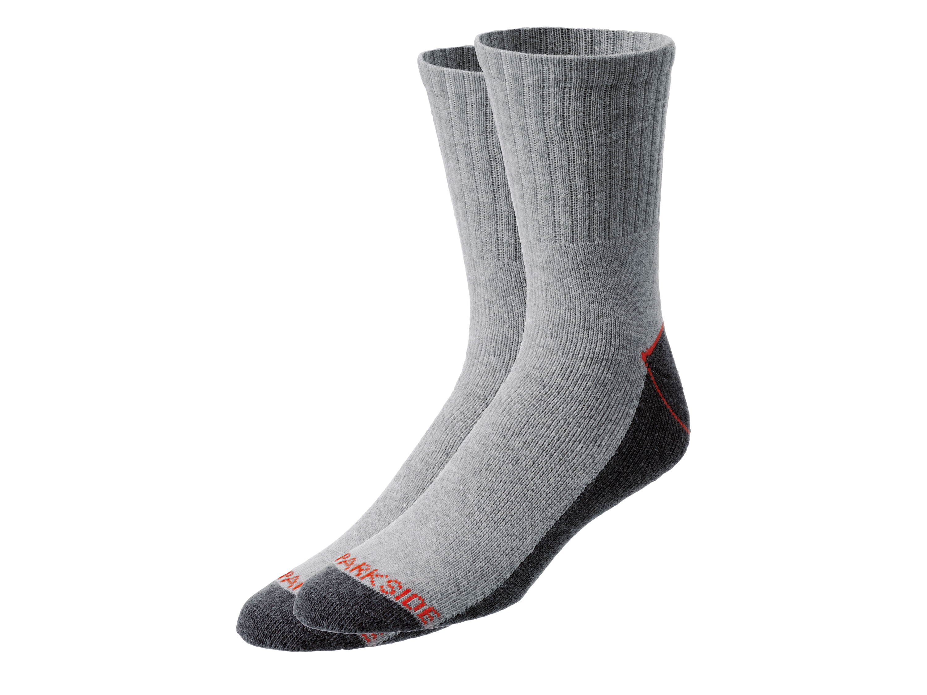 PARKSIDE® Lot de 2 paires de chaussettes de travail homme (gris, 39-42)