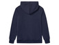 Sweat-shirt à capuche bleu marine.
