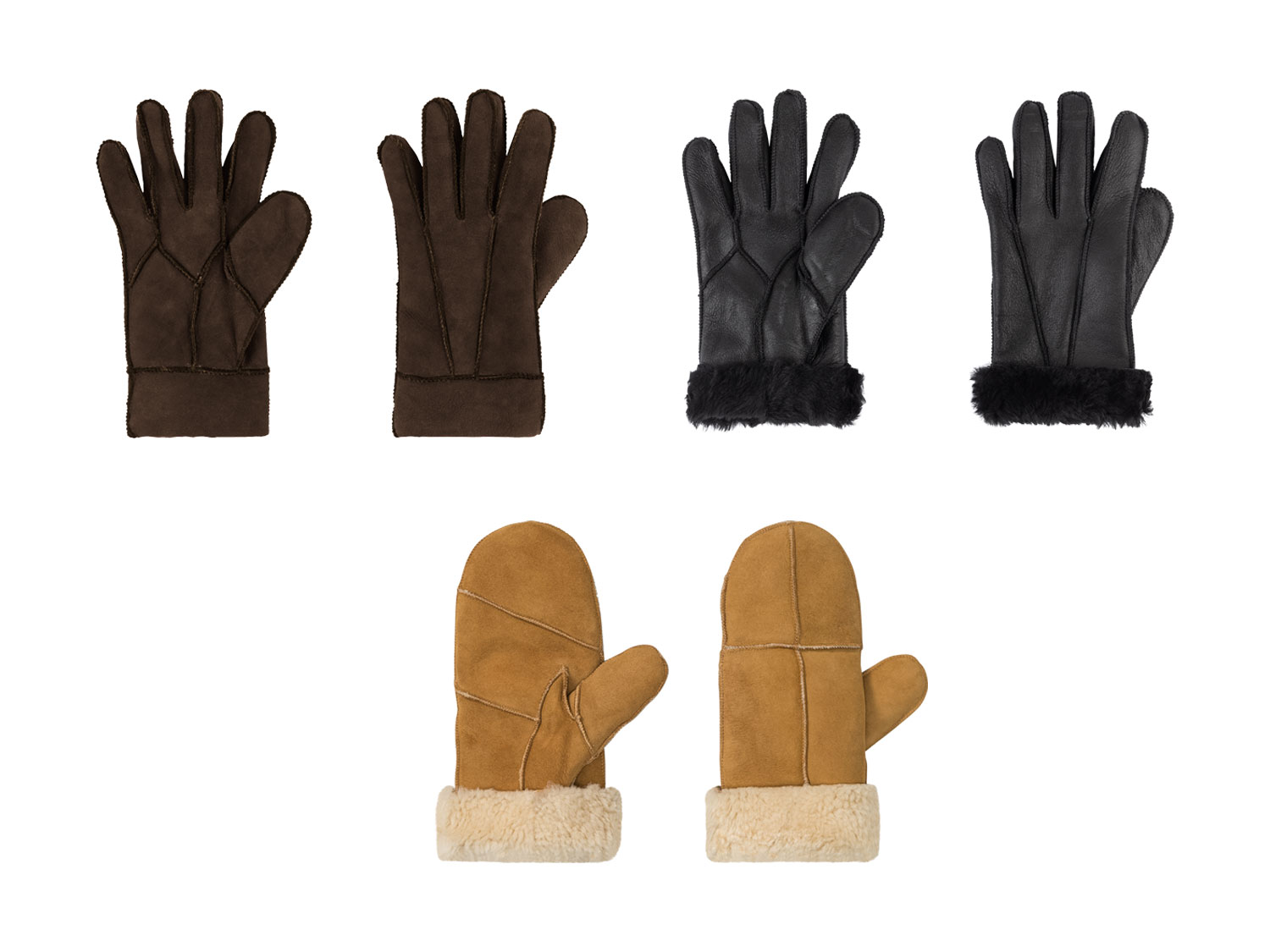 esmara® Gants en peau d'agneau femme
