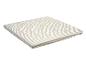Un matelas rayé beige pour un lit de bébé.