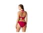 Maillot de bain bikini fuchsia pour femme avec texture en relief, vue arrière.