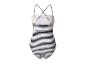 Maillot de bain une pièce à rayures noir et blanc.