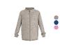 Veste polaire zippée beige avec trois options de couleur.