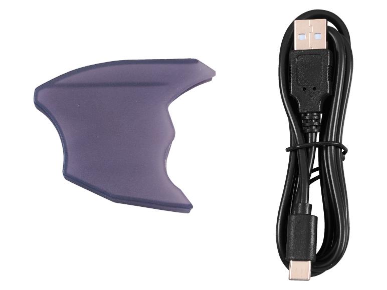 Outil gua sha violet et câble de chargement noir USB-A vers USB-C