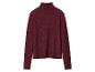 Col roulé bordeaux à manches longues avec un léger scintillement