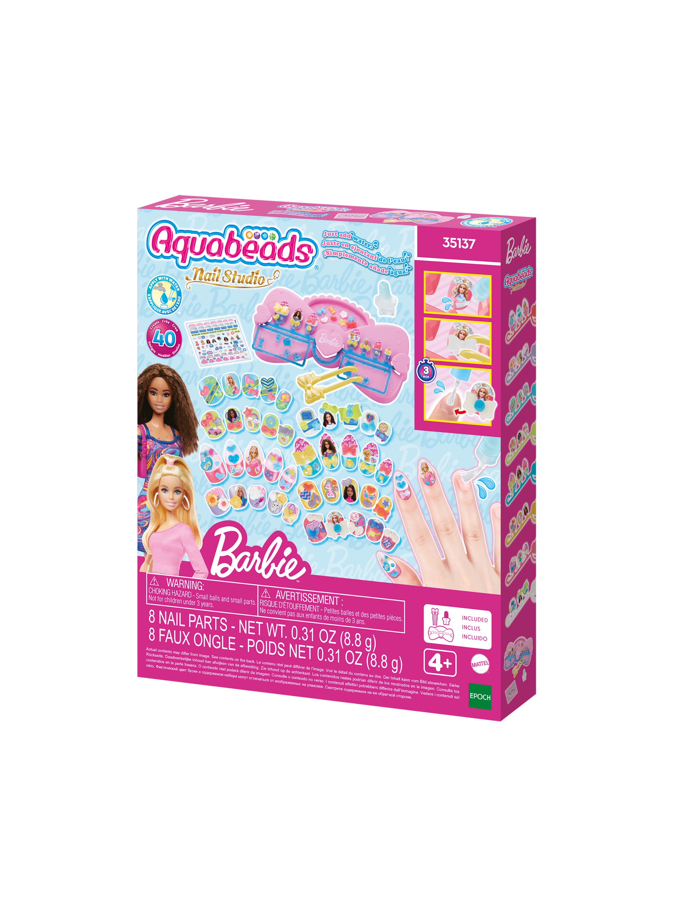 AQUABEADS Studio pour ongles, activé par l'eau. (Barbie)