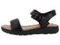 Sandale femme noire avec semelle plateforme et boucle.