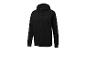 Sweat-shirt à capuche noir zippé.
