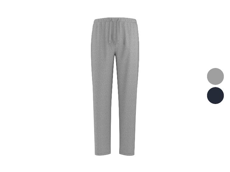 Pantalon de survêtement gris avec cordons, avec options de couleur gris et bleu foncé.