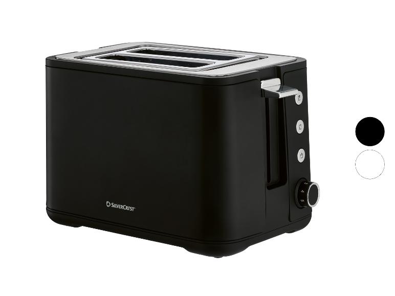 Grille-pain noir SilverCrest avec deux fentes et boutons de commande.
