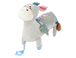 Adorable âne en peluche gris avec différents éléments pour bébés.