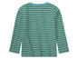 Un t-shirt à manches longues rayé bleu et vert.