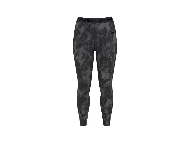 Legging de sport pour femme avec motif camouflage gris et noir