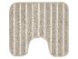 Tapis de bain beige avec découpe en U et motif rayé