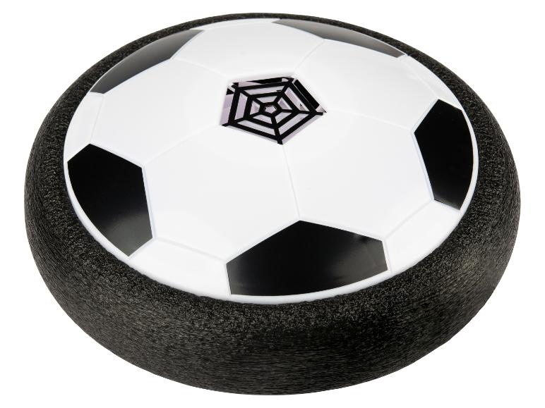 Ballon de football flottant noir et blanc avec une toile d'araignée au centre