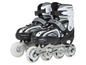 Une paire de rollers en ligne noirs Apollo avec des détails gris.