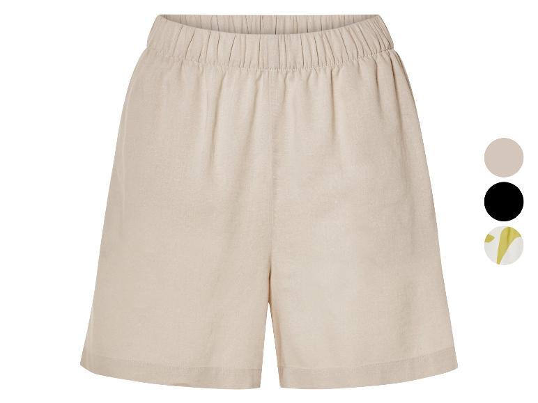 Shorts en lin beige, disponibles en plusieurs couleurs.