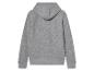 Un sweat-shirt gris à capuche et à manches longues.