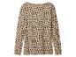 Haut à manches longues beige et marron à imprimé léopard