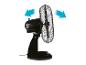 Ventilateur de bureau noir oscillant.