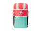 Sac à dos isotherme rouge et turquoise, design moderne.