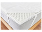 Un protège-matelas blanc avec fermeture éclair et une couche de mousse