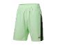Shorts de sport vert clair avec détails noirs.