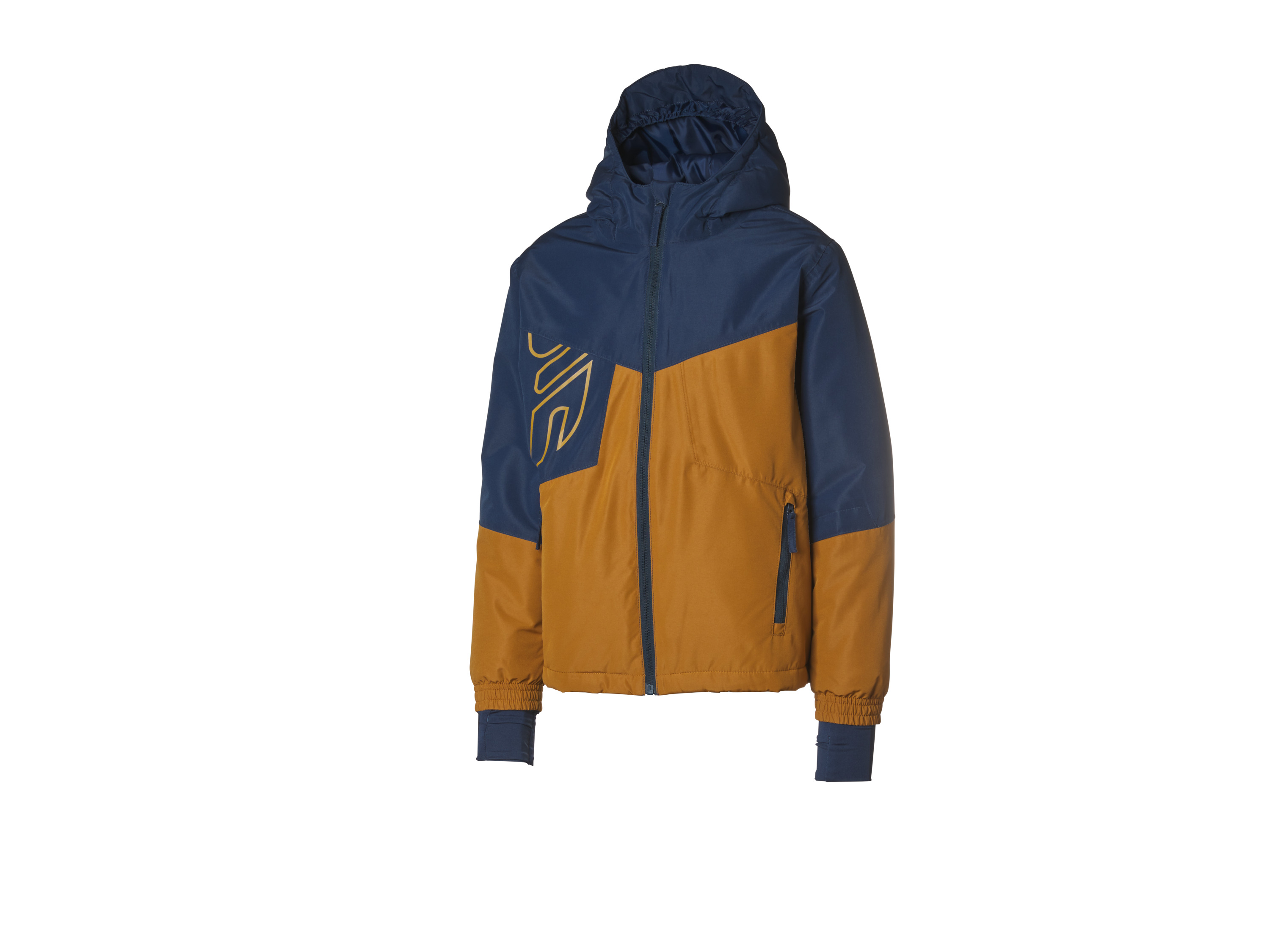 CRIVIT Veste de ski garçon (8-10 ans, bleu marine/beige)