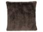 Coussin décoratif marron en fausse fourrure douce