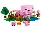 Ensemble Lego Minecraft avec un cochon rose, un fermier et un cochon zombie.