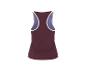 Débardeur de sport bordeaux pour femme avec empiècements violets, vue arrière.