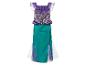 Une robe de sirène verte avec des détails violets.
