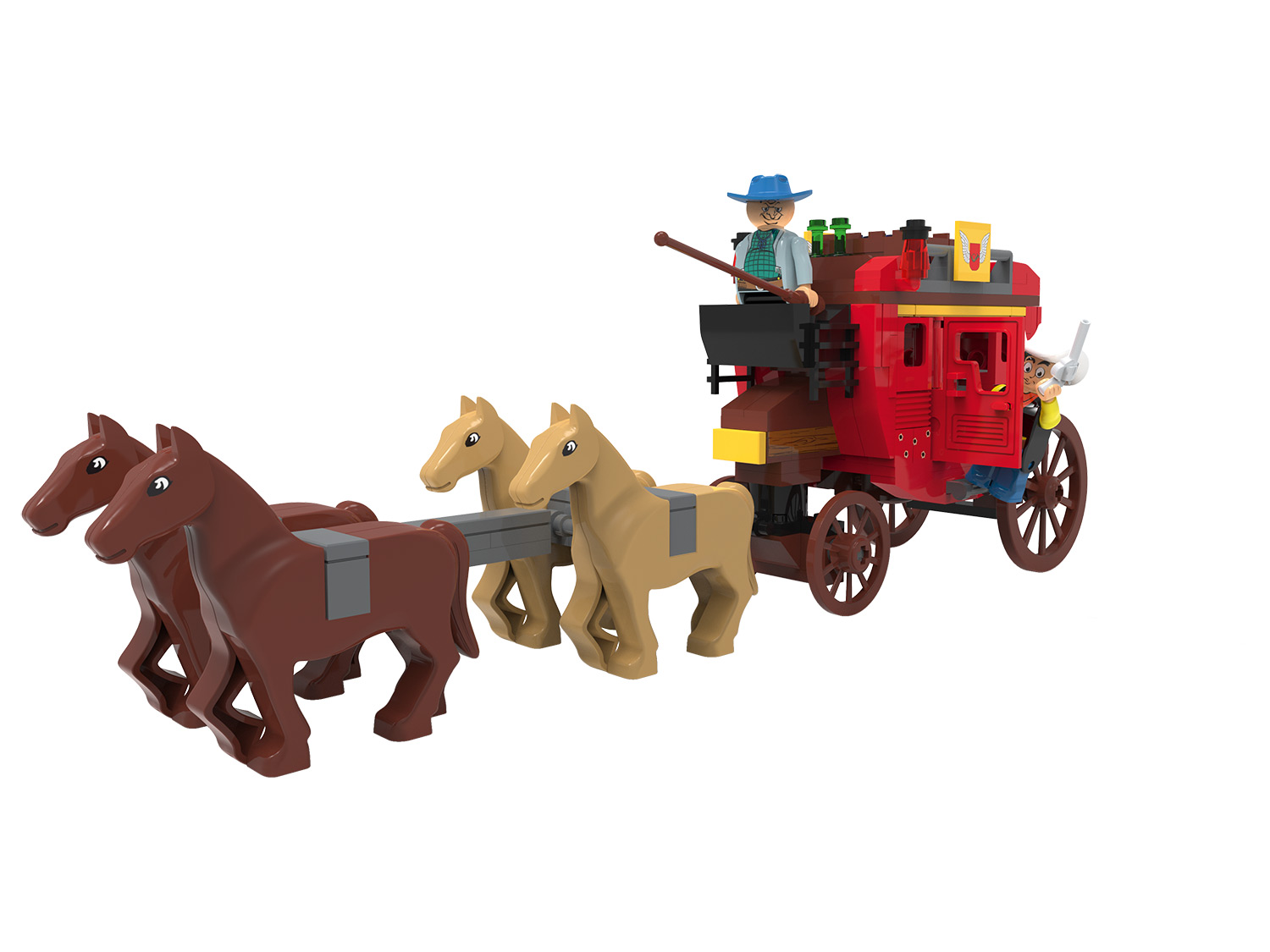 Playtive Clippys Set de jeu Bibi et Tina ou Lucky Luke (Lucky Luke/Chariot postal)