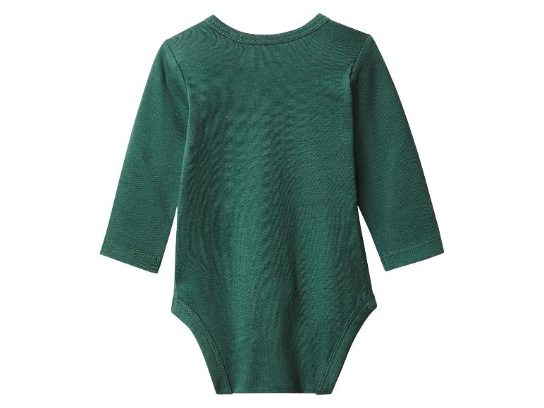 Body bébé vert foncé à manches longues et col rond.