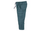 Un pantalon cargo vert foncé avec cordon de serrage.