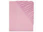 Un drap-housse rose.