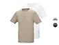 Lot de deux t-shirts à manches courtes, un beige et un blanc, avec des options de couleurs supplémentaires.