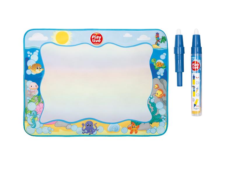 Tapis de dessin Playtive avec feutres à eau, thème marin.