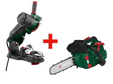 PARKSIDE® Tronçonneuse d'élagage à essence + Affûteuse de chaînes